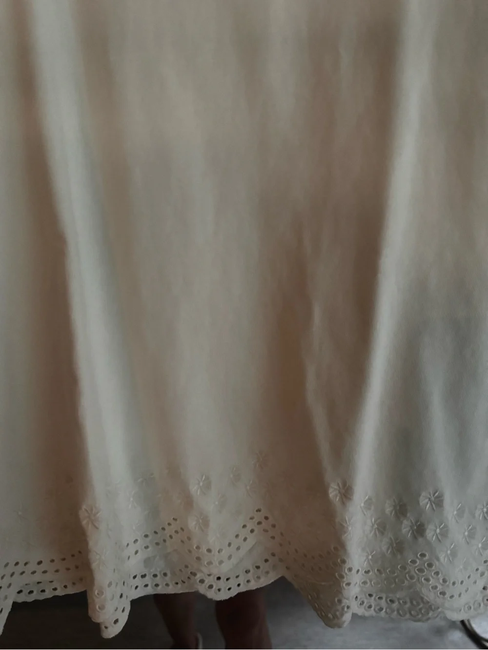 J. Crew Cream Eyelet-Trim Short Sleeve Top